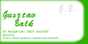 gusztav balk business card