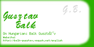 gusztav balk business card